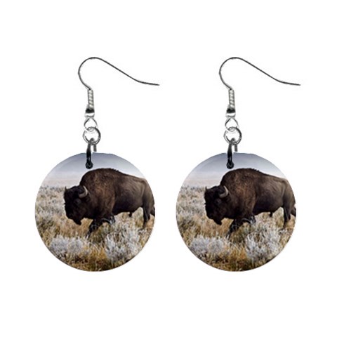 Buffalo 1  Button Earrings from ArtsNow.com Front