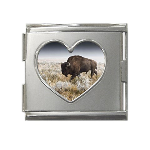 Buffalo Mega Link Heart Italian Charm (18mm) from ArtsNow.com Front