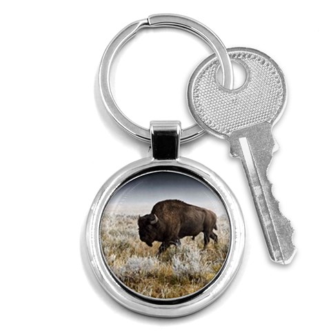 Buffalo Key Chain (Round) from ArtsNow.com Front