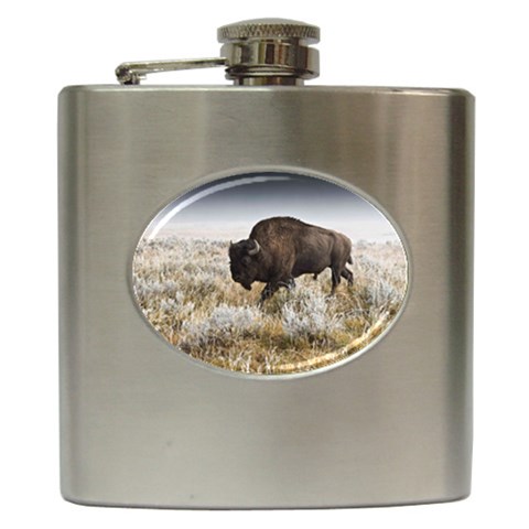 Buffalo Hip Flask (6 oz) from ArtsNow.com Front