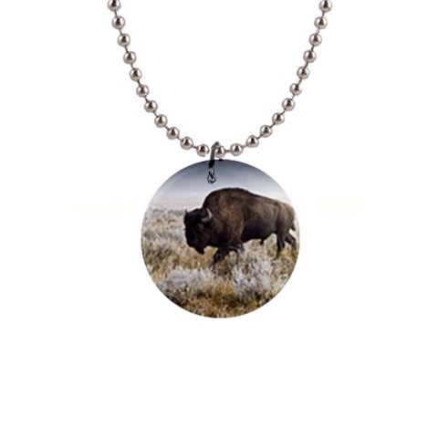 Buffalo 1  Button Necklace from ArtsNow.com Front