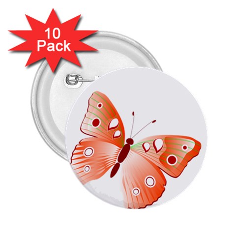 Red Butterfly 2.25  Button (10 pack) from ArtsNow.com Front