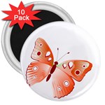 Red Butterfly 3  Magnet (10 pack)