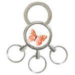 Red Butterfly 3-Ring Key Chain