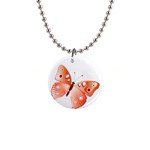 Red Butterfly 1  Button Necklace