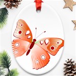 Red Butterfly Oval Ornament (Two Sides)