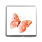 Red Butterfly Memory Card Reader with Storage (Square)