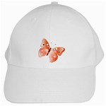 Yellow and Blue Butterfly White Cap