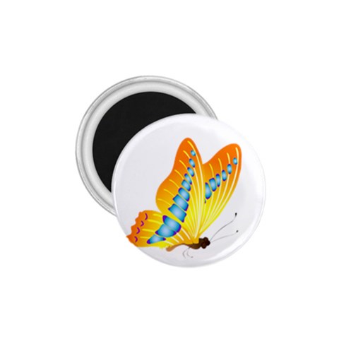 Yellow and Blue Butterfly 1.75  Magnet from ArtsNow.com Front