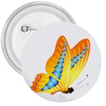 Yellow and Blue Butterfly 3  Button