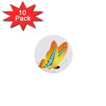 Yellow and Blue Butterfly 1  Mini Button (10 pack) 