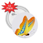 Yellow and Blue Butterfly 2.25  Button (10 pack)