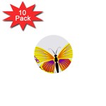 Yellow and Purple Butterfly 1  Mini Button (10 pack) 