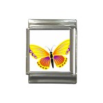 Yellow and Purple Butterfly Italian Charm (13mm)