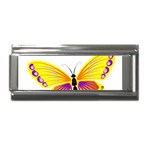 Yellow and Purple Butterfly Superlink Italian Charm (9mm)