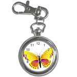 Yellow and Purple Butterfly Key Chain Watch