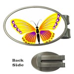 Yellow and Purple Butterfly Money Clip (Oval)