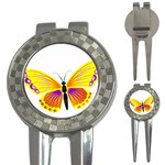 Yellow and Purple Butterfly 3-in-1 Golf Divot