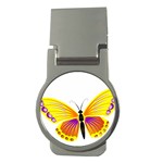 Yellow and Purple Butterfly Money Clip (Round)