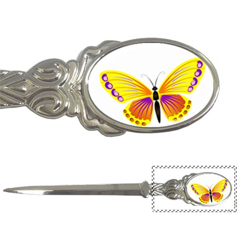 Yellow and Purple Butterfly Letter Opener from ArtsNow.com Front