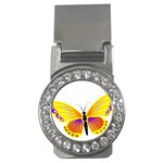 Yellow and Purple Butterfly Money Clip (CZ)