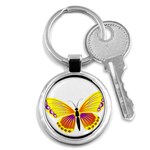 Yellow and Purple Butterfly Key Chain (Round)