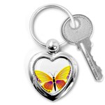 Yellow and Purple Butterfly Key Chain (Heart)