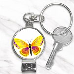 Yellow and Purple Butterfly Nail Clippers Key Chain