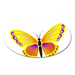 Yellow and Purple Butterfly Magnet (Oval)