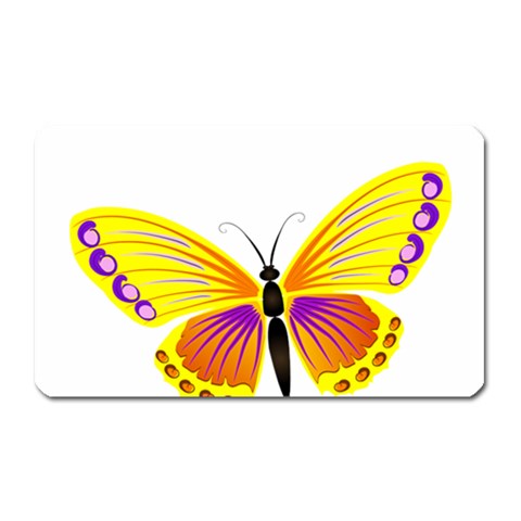 Yellow and Purple Butterfly Magnet (Rectangular) from ArtsNow.com Front