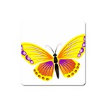 Yellow and Purple Butterfly Magnet (Square)