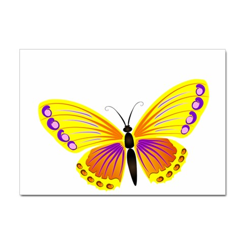 Yellow and Purple Butterfly Sticker A4 (10 pack) from ArtsNow.com Front