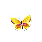 Yellow and Purple Butterfly Golf Ball Marker