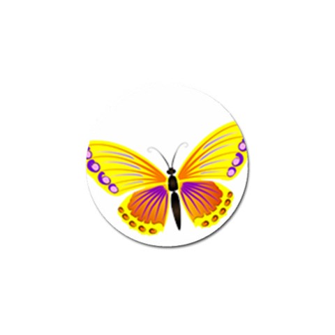 Yellow and Purple Butterfly Golf Ball Marker (4 pack) from ArtsNow.com Front