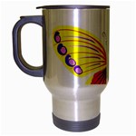 Yellow and Purple Butterfly Travel Mug (Silver Gray)