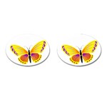 Yellow and Purple Butterfly Cufflinks (Oval)