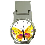 Yellow and Purple Butterfly Money Clip Watch