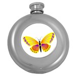 Yellow and Purple Butterfly Hip Flask (5 oz)