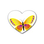 Yellow and Purple Butterfly Heart Coaster (4 pack)