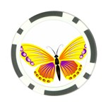 Yellow and Purple Butterfly Poker Chip Card Guard