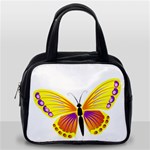 Yellow and Purple Butterfly Classic Handbag (One Side)