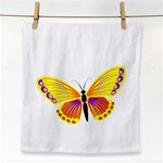 Yellow and Purple Butterfly Face Towel