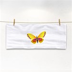 Yellow and Purple Butterfly Hand Towel