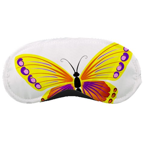 Yellow and Purple Butterfly Sleeping Mask from ArtsNow.com Front