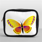 Yellow and Purple Butterfly Mini Toiletries Bag (One Side)