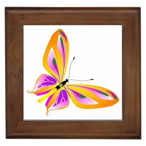 Orange and Purple Butterfly Framed Tile from ArtsNow.com Front