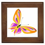 Orange and Purple Butterfly Framed Tile