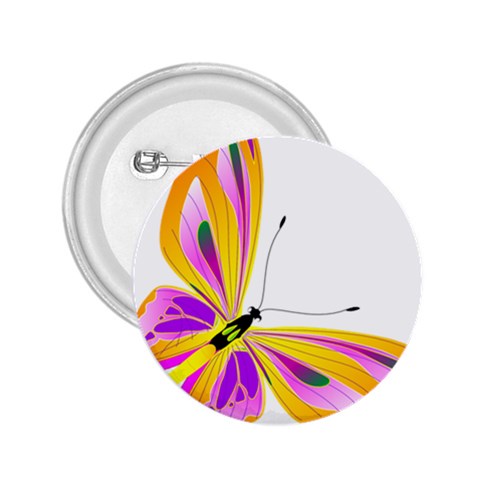 Orange and Purple Butterfly 2.25  Button from ArtsNow.com Front