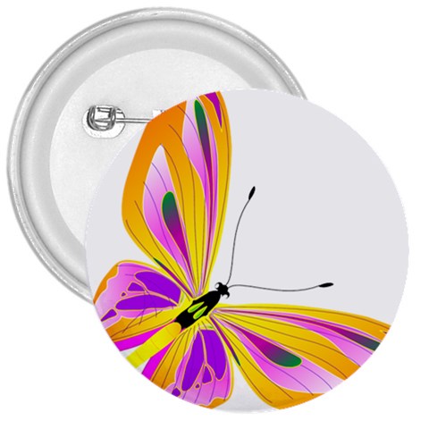 Orange and Purple Butterfly 3  Button from ArtsNow.com Front