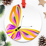 Orange and Purple Butterfly Ornament (Round)